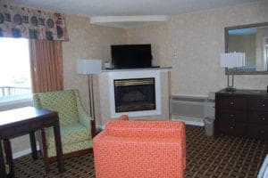 Fireplace in Honeymoon Suite at Vacation Lodge in Pigeon Forge Tn