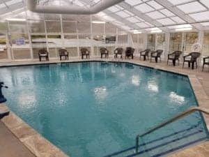 indoor pool at vacation lodge