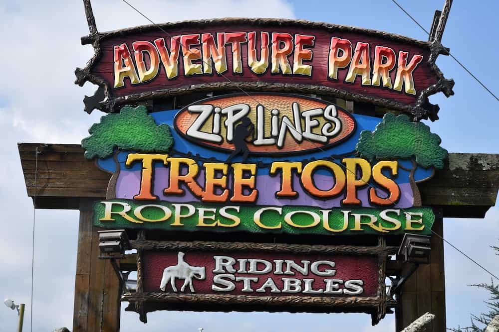 adventure park zipline sign